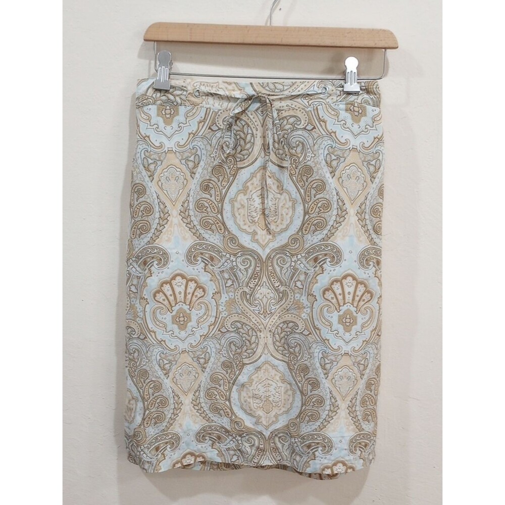 Banana Republic Silk Paisley Print Pencil Skirt, Size 0